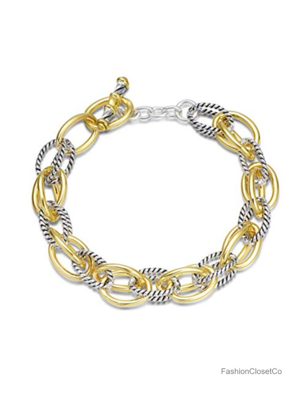Twisted Cable Link Chain Bracelet for Women | Designer Inspired | 7.5